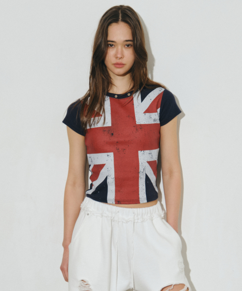 Midnight Move（ミッドナイトムーブ）の「england t (navy)（Tシャツ/カットソー・レディース・その他・FREE）」の4枚目の写真