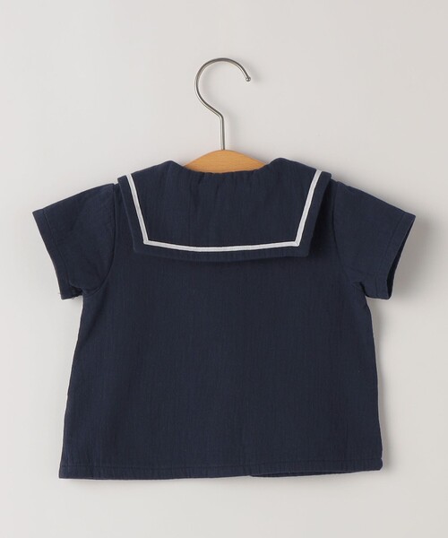 SHIPS(シップス)の「SHIPS KIDS:70~80cm / セーラー セットアップ(ロンパース・キッズ・ストーン/ネイビー・70/80)」の4枚目の写真