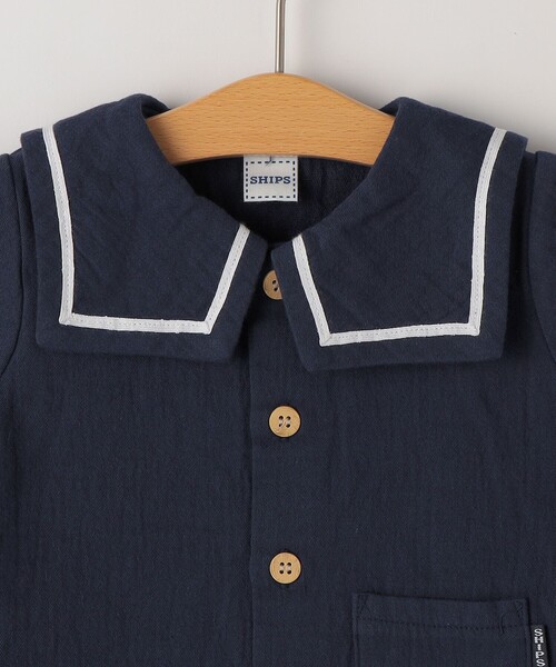 SHIPS(シップス)の「SHIPS KIDS:70~80cm / セーラー セットアップ(ロンパース・キッズ・ストーン/ネイビー・70/80)」の5枚目の写真
