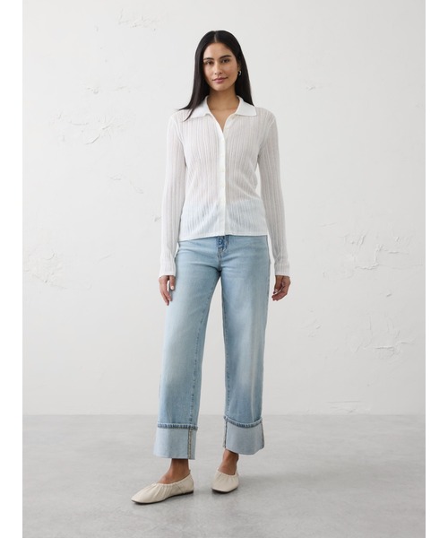 BANANA REPUBLIC FACTORY STORE(バナナリパブリック ファクトリーストア)の「BANANA REPUBLIC FACTORY STORE シアー カーディガン セーター(カーディガン/ボレロ・レディース・ホワイト/グリーン/ブラック・M/XS/L/S)」の5枚目の写真