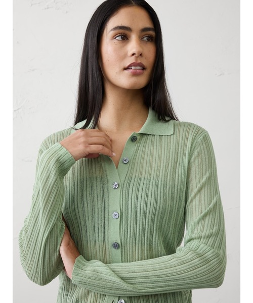 BANANA REPUBLIC FACTORY STORE(バナナリパブリック ファクトリーストア)の「BANANA REPUBLIC FACTORY STORE シアー カーディガン セーター(カーディガン/ボレロ・レディース・ホワイト/グリーン/ブラック・M/XS/L/S)」の8枚目の写真