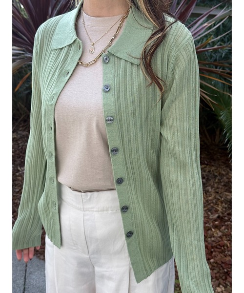 BANANA REPUBLIC FACTORY STORE(バナナリパブリック ファクトリーストア)の「BANANA REPUBLIC FACTORY STORE シアー カーディガン セーター(カーディガン/ボレロ・レディース・ホワイト/グリーン/ブラック・M/XS/L/S)」の15枚目の写真