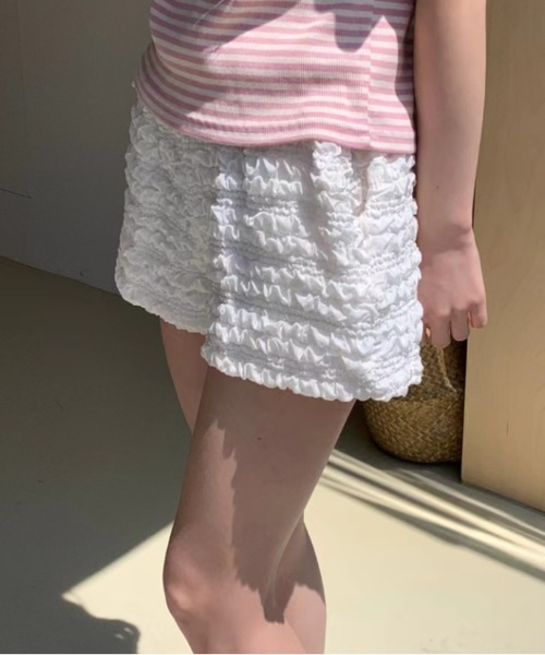 Vipoa(ヴィポア)の「ウエストゴムショートパンツ(その他パンツ・レディース・ホワイト/ブラック・FREE)」の5枚目の写真