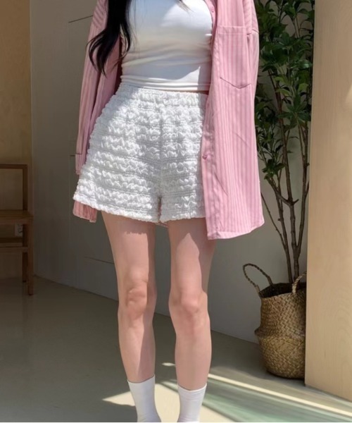 Vipoa(ヴィポア)の「ウエストゴムショートパンツ(その他パンツ・レディース・ホワイト/ブラック・FREE)」の7枚目の写真