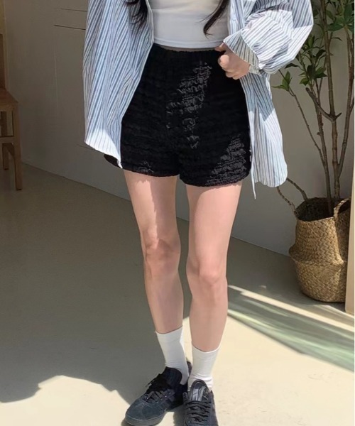 Vipoa(ヴィポア)の「ウエストゴムショートパンツ(その他パンツ・レディース・ホワイト/ブラック・FREE)」の9枚目の写真
