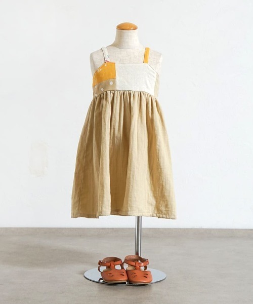 NAOMI ITO（ナオミイトウ）の「【NAOMI ITO(ナオミイトウ)】 パッチワークワンピース 70-80・80-90・90-100cm（ワンピース・キッズ・キナリ/ベージュ・70-80cm/90-100cm/80-90cm）」の10枚目の写真