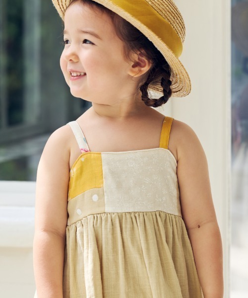 NAOMI ITO（ナオミイトウ）の「【NAOMI ITO(ナオミイトウ)】 パッチワークワンピース 70-80・80-90・90-100cm（ワンピース・キッズ・キナリ/ベージュ・70-80cm/90-100cm/80-90cm）」の6枚目の写真
