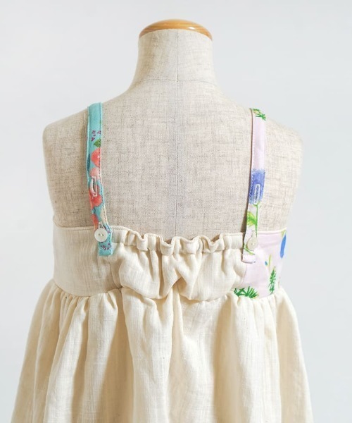 NAOMI ITO（ナオミイトウ）の「【NAOMI ITO(ナオミイトウ)】 パッチワークワンピース 70-80・80-90・90-100cm（ワンピース・キッズ・キナリ/ベージュ・70-80cm/90-100cm/80-90cm）」の4枚目の写真