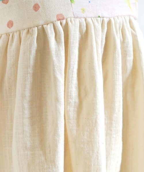 NAOMI ITO（ナオミイトウ）の「【NAOMI ITO(ナオミイトウ)】 パッチワークワンピース 70-80・80-90・90-100cm（ワンピース・キッズ・キナリ/ベージュ・70-80cm/90-100cm/80-90cm）」の3枚目の写真