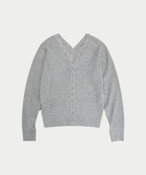 YEARNING(イヤニング)の「INSIDE OUT MULTI CARDIGAN, GREY(ニット/セーター・レディース・その他・FREE)」の2枚目の写真