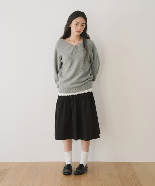 YEARNING(イヤニング)の「INSIDE OUT MULTI CARDIGAN, GREY(ニット/セーター・レディース・その他・FREE)」の3枚目の写真