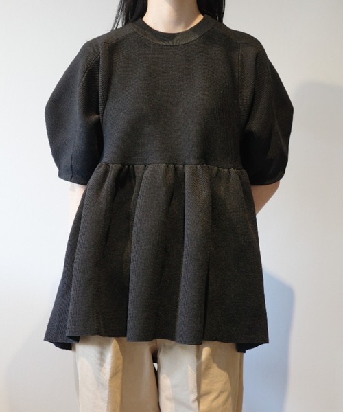 CLANE PEPLUM HALF SLEEVE KNIT TOPS（ニット/セーター）｜CLANE