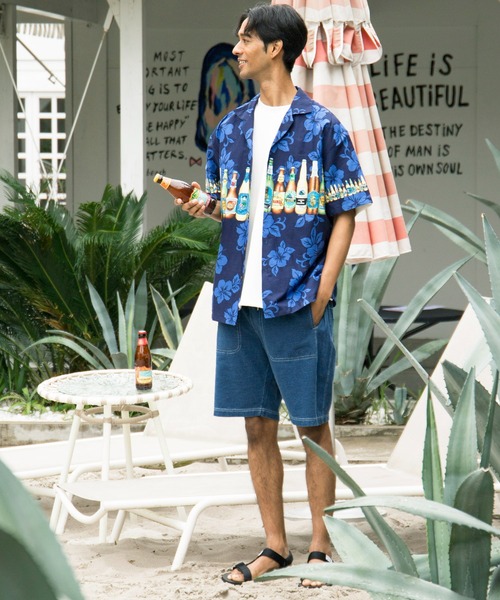 Kahiko（カヒコ）の「【Kahiko】KY'S ハワイビアMEN'Sアロハシャツ（シャツ/ブラウス・メンズ・ネイビー/ブラック・L/M）」の5枚目の写真