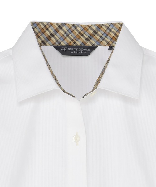 TOKYO SHIRTS（トウキョウシャツ）の「【透け防止】 形態安定ノンアイロン ワイド 長袖ビジネスワイシャツ（ビジネスシャツ・レディース・ホワイト・S/L/M/LL/XL）」の4枚目の写真