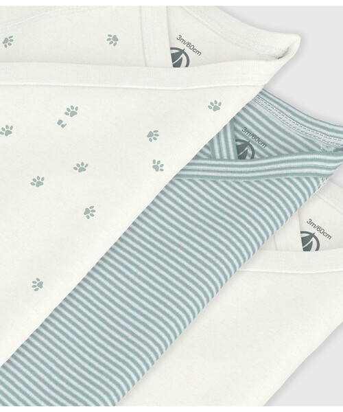 PETIT BATEAU（プチバトー）の「プリント半袖あわせボディ３枚組（肌着・キッズ・その他1・NewBorn/3MONTH/6MONTH/12MONTH）」の3枚目の写真