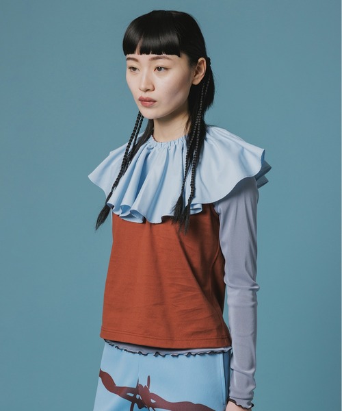 NON TOKYO(ノントーキョー)の「OVER COLLAR TANKTOP(タンクトップ・レディース・ホワイト/グレー/ブラウン・FREE)」の7枚目の写真