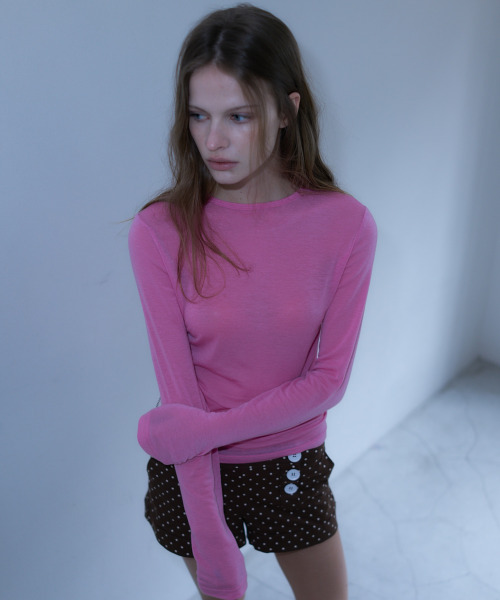 LARTIGENT(ラーティゼン)の「L23 SLIM TENCEL T-SHIRT(PINK)(Tシャツ/カットソー・レディース・その他・FREE)」の1枚目の写真
