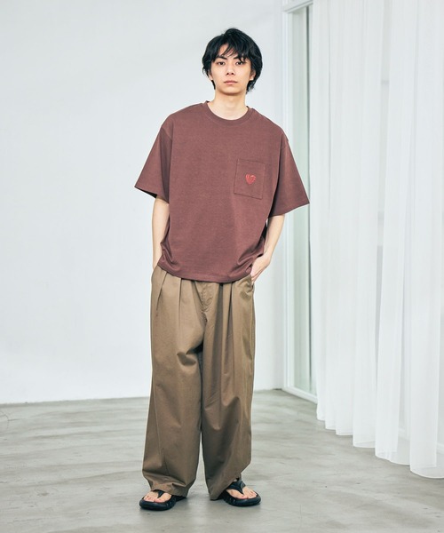 LAKOLE(ラコレ)の「ハートワンポイントポケTEE / 652946(Tシャツ/カットソー・メンズ・ブラック/ホワイト/アクア/ブラウン・LARGE/MEDIUM)」の8枚目の写真