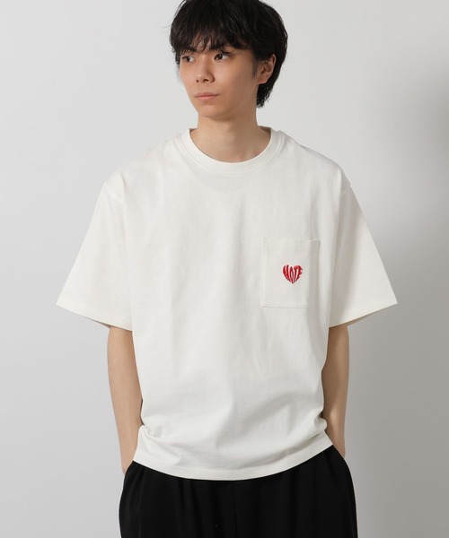 LAKOLE(ラコレ)の「ハートワンポイントポケTEE / 652946(Tシャツ/カットソー・メンズ・ブラック/ホワイト/アクア/ブラウン・LARGE/MEDIUM)」の12枚目の写真