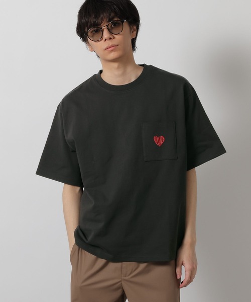 LAKOLE(ラコレ)の「ハートワンポイントポケTEE / 652946(Tシャツ/カットソー・メンズ・ブラック/ホワイト/アクア/ブラウン・LARGE/MEDIUM)」の14枚目の写真