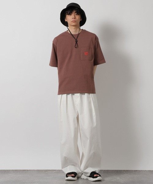 LAKOLE(ラコレ)の「ハートワンポイントポケTEE / 652946(Tシャツ/カットソー・メンズ・ブラック/ホワイト/アクア/ブラウン・LARGE/MEDIUM)」の15枚目の写真