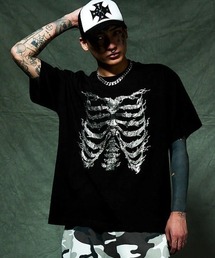A'GEM/9 × .kom 『SUPPLIER/サプライヤー』Rhinestone Fire Bones Tee/ラインストーン ファイヤーボーン Tシャツ