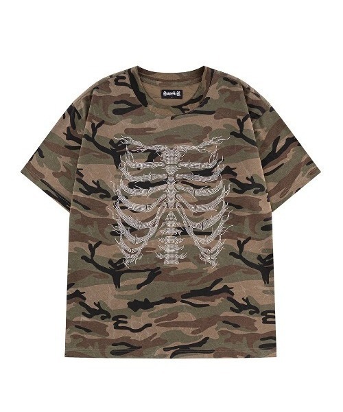 SUPPLIER(サプライヤー)の「A'GEM/9 × .kom 『SUPPLIER/サプライヤー』Rhinestone Fire Bones Tee/ラインストーン ファイヤーボーン Tシャツ(Tシャツ/カットソー・メンズ・カモフラージュ/ブラック・M/L)」の7枚目の写真