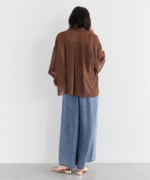 YECCA VECCA（イェッカヴェッカ）の「バイオ加工ヴィンテージデニムワイドパンツ（デニムパンツ・レディース・インディゴブルー/グレー・FREE）」の4枚目の写真