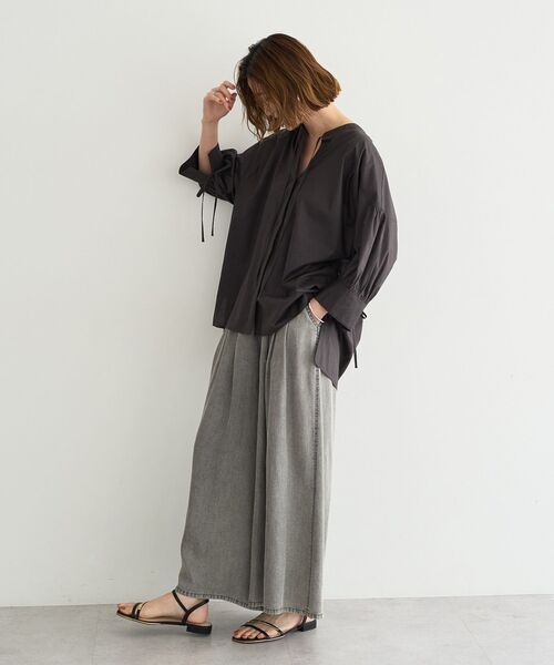 YECCA VECCA（イェッカヴェッカ）の「バイオ加工ヴィンテージデニムワイドパンツ（デニムパンツ・レディース・インディゴブルー/グレー・FREE）」の9枚目の写真