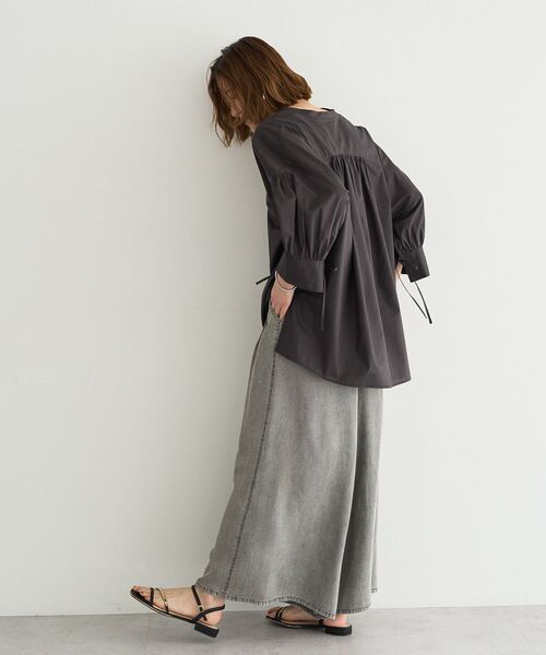 YECCA VECCA（イェッカヴェッカ）の「バイオ加工ヴィンテージデニムワイドパンツ（デニムパンツ・レディース・インディゴブルー/グレー・FREE）」の10枚目の写真