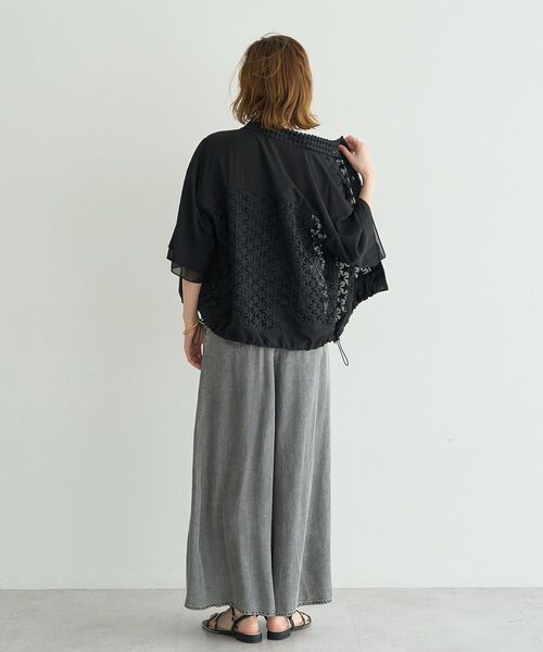 YECCA VECCA（イェッカヴェッカ）の「バイオ加工ヴィンテージデニムワイドパンツ（デニムパンツ・レディース・インディゴブルー/グレー・FREE）」の14枚目の写真