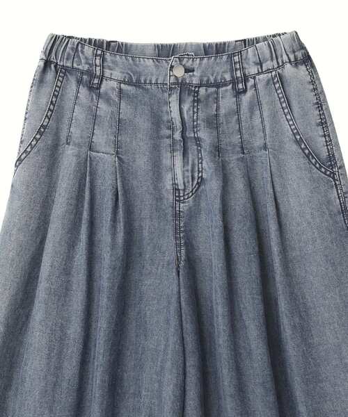 YECCA VECCA（イェッカヴェッカ）の「バイオ加工ヴィンテージデニムワイドパンツ（デニムパンツ・レディース・インディゴブルー/グレー・FREE）」の17枚目の写真