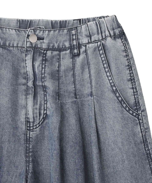 YECCA VECCA（イェッカヴェッカ）の「バイオ加工ヴィンテージデニムワイドパンツ（デニムパンツ・レディース・インディゴブルー/グレー・FREE）」の18枚目の写真