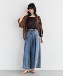 YECCA VECCA（イェッカヴェッカ）の「バイオ加工ヴィンテージデニムワイドパンツ（デニムパンツ）」