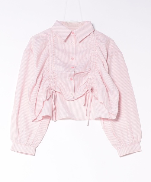 P.V.T(ピーブイティー)の「フロントドロストシャツ(シャツ/ブラウス・レディース・サックスブルー系/PINK/Navy・M)」の6枚目の写真