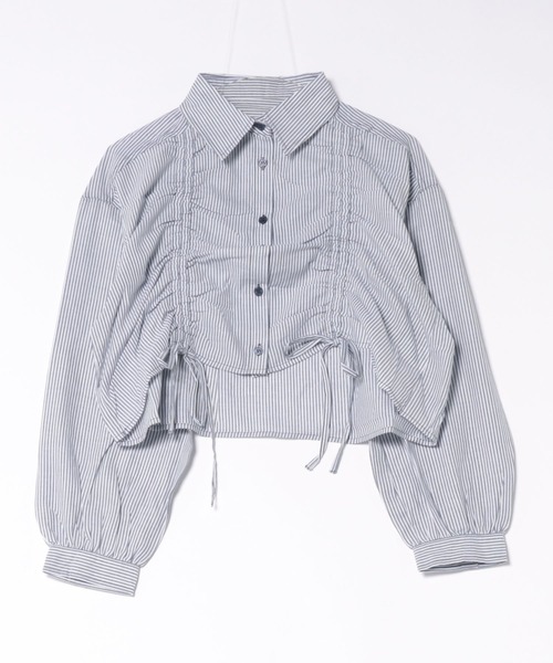 P.V.T(ピーブイティー)の「フロントドロストシャツ(シャツ/ブラウス・レディース・サックスブルー系/PINK/Navy・M)」の4枚目の写真