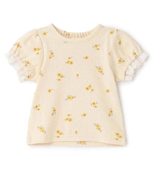 petit main(プティマイン)の「【プティプラ/ベビーサイズ】袖フリル半袖Tシャツ(その他ベビーウェア・キッズ・クリーム/ピンク/オフホワイト・80cm/70cm)」の3枚目の写真