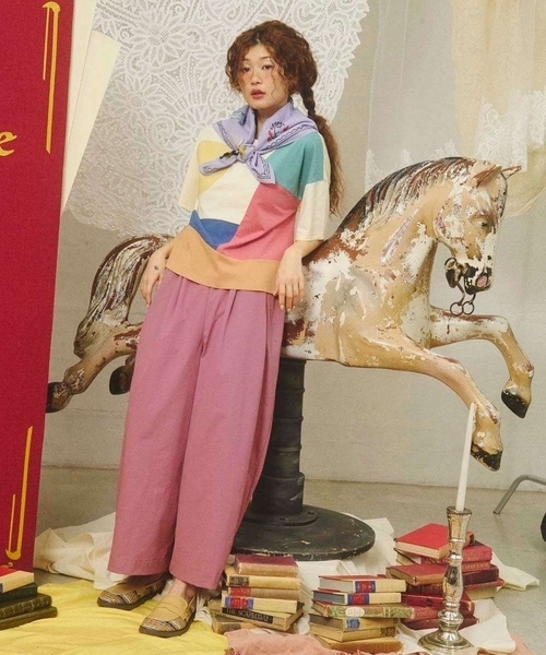 Jocomomola(ホコモモラ)の「Fuerte ワイドパンツ(その他パンツ・レディース・グリーン/パープル・40)」の18枚目の写真
