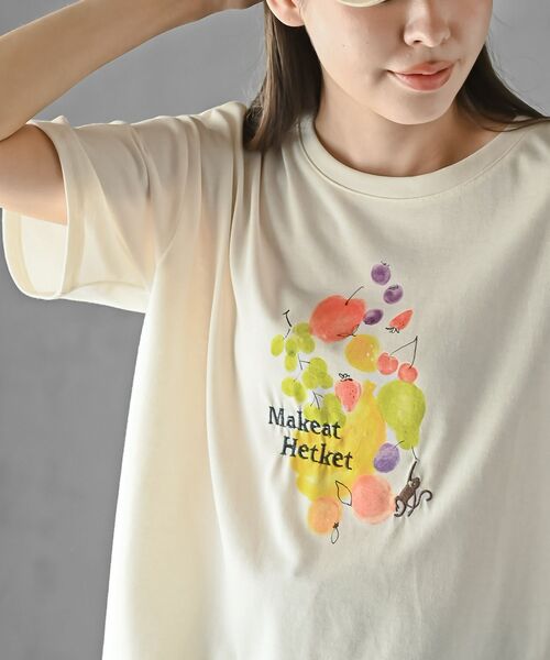 rps(アールピーエス)の「FeelCoolフルーツTシャツ(Tシャツ/カットソー・レディース・アイボリー/サックスブルー/ピンク・フリー)」の19枚目の写真