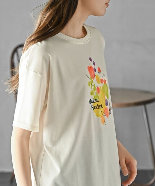 rps(アールピーエス)の「FeelCoolフルーツTシャツ(Tシャツ/カットソー・レディース・アイボリー/サックスブルー/ピンク・フリー)」の22枚目の写真
