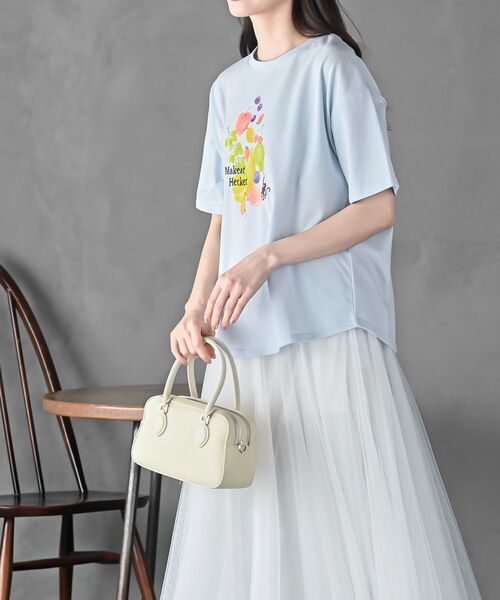 rps(アールピーエス)の「FeelCoolフルーツTシャツ(Tシャツ/カットソー・レディース・アイボリー/サックスブルー/ピンク・フリー)」の5枚目の写真