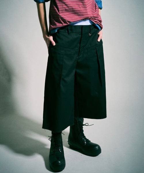 CAMPHOR WOOD(カンファーウッド)の「【 Dickies × CAMPHORWOOD 】LAYERED BOXER CUT-OFF WIDE CHINO SHORTS / 【 Dickies コラボレーション 】ボクサーレイヤードカットオフワイドチノショーツ(チノパンツ・メンズ・グレー/ブラック系・SMALL/MEDIUM/LARGE)」の20枚目の写真
