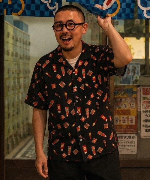 ZIP FIVE(ジップファイブ)の「オープンカラー 総柄半袖シャツ / アロハシャツ(シャツ/ブラウス・メンズ・アイボリー/ブラック/ライトブルー/ホワイト系1/ブルー/オフホワイト/ネイビー系/ダークブルー/イエロー/ブルー系/ブラック系/チャコール/ブルー系1/カーキ系/ホワイト/ブラック系1/ブラウン/レッド/グリーン/ネイビー系1・MEDIUM/LARGE/X-LARGE)」の7枚目の写真