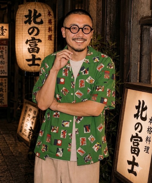 ZIP FIVE(ジップファイブ)の「オープンカラー 総柄半袖シャツ / アロハシャツ(シャツ/ブラウス・メンズ・アイボリー/ブラック/ライトブルー/ホワイト系1/ブルー/オフホワイト/ネイビー系/ダークブルー/イエロー/ブルー系/ブラック系/チャコール/ブルー系1/カーキ系/ホワイト/ブラック系1/ブラウン/レッド/グリーン/ネイビー系1・MEDIUM/LARGE/X-LARGE)」の10枚目の写真
