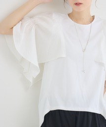 KATHARINE ROSS | 【抗菌・防油・防汚・防水】フレアスリーブ 半袖Tシャツ(Tシャツ/カットソー)