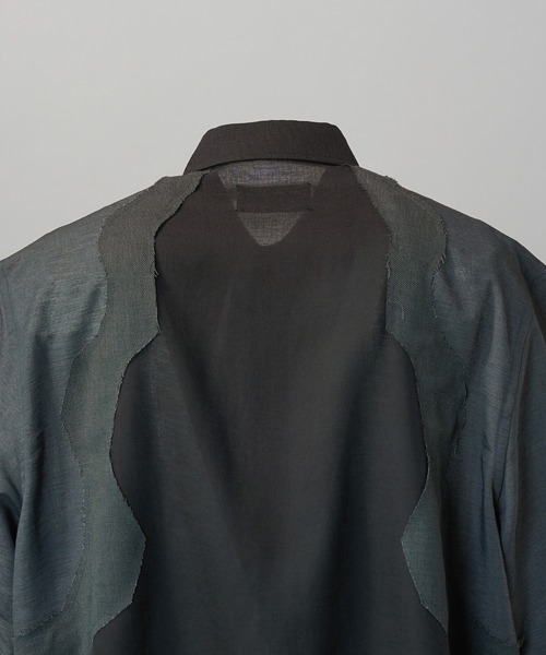 MAISON SPECIAL(メゾンスペシャル)の「《UNISEX》Sheer ZIGZAG Switching Prime-Over Short Sleeve Shirt/シアージグザグ切替プライムオーバーショートスリーブシャツ【MAISON SPECIAL/メゾンスペシャル】(シャツ/ブラウス・メンズ・グレイッシュベージュ/ブラック・2/1/0)」の18枚目の写真