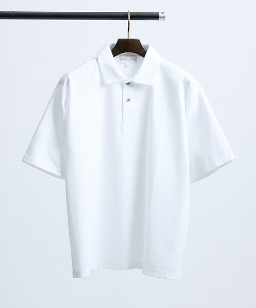 ABAHOUSE GRAY(アバハウスグレイ)の「【抗菌防臭/UVカット】シルキーポンチ 半袖ポロシャツ(ポロシャツ・メンズ・ホワイト/サックスブルー/チャコールグレー/ブラック/グレイッシュベージュ/モスグリーン・50/48/46/44)」の2枚目の写真