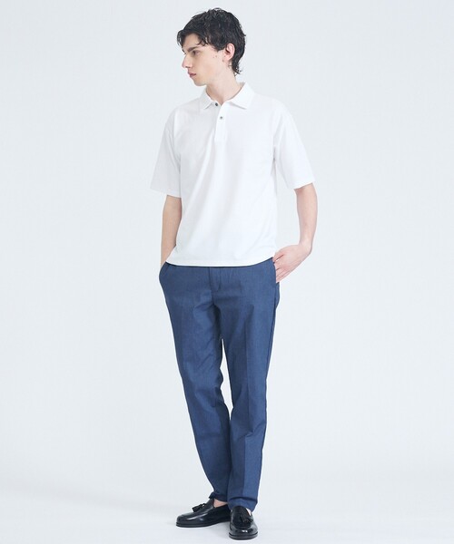 ABAHOUSE GRAY(アバハウスグレイ)の「【抗菌防臭/UVカット】シルキーポンチ 半袖ポロシャツ(ポロシャツ・メンズ・ホワイト/サックスブルー/チャコールグレー/ブラック/グレイッシュベージュ/モスグリーン・50/48/46/44)」の7枚目の写真