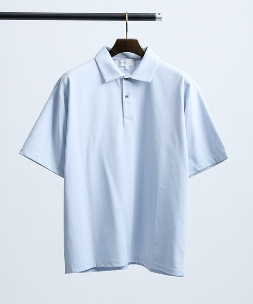 ABAHOUSE GRAY(アバハウスグレイ)の「【抗菌防臭/UVカット】シルキーポンチ 半袖ポロシャツ(ポロシャツ・メンズ・ホワイト/サックスブルー/チャコールグレー/ブラック/グレイッシュベージュ/モスグリーン・50/48/46/44)」の8枚目の写真