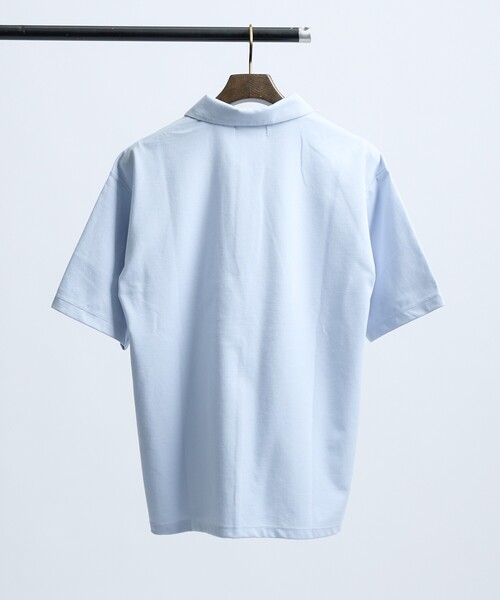 ABAHOUSE GRAY(アバハウスグレイ)の「【抗菌防臭/UVカット】シルキーポンチ 半袖ポロシャツ(ポロシャツ・メンズ・ホワイト/サックスブルー/チャコールグレー/ブラック/グレイッシュベージュ/モスグリーン・50/48/46/44)」の9枚目の写真